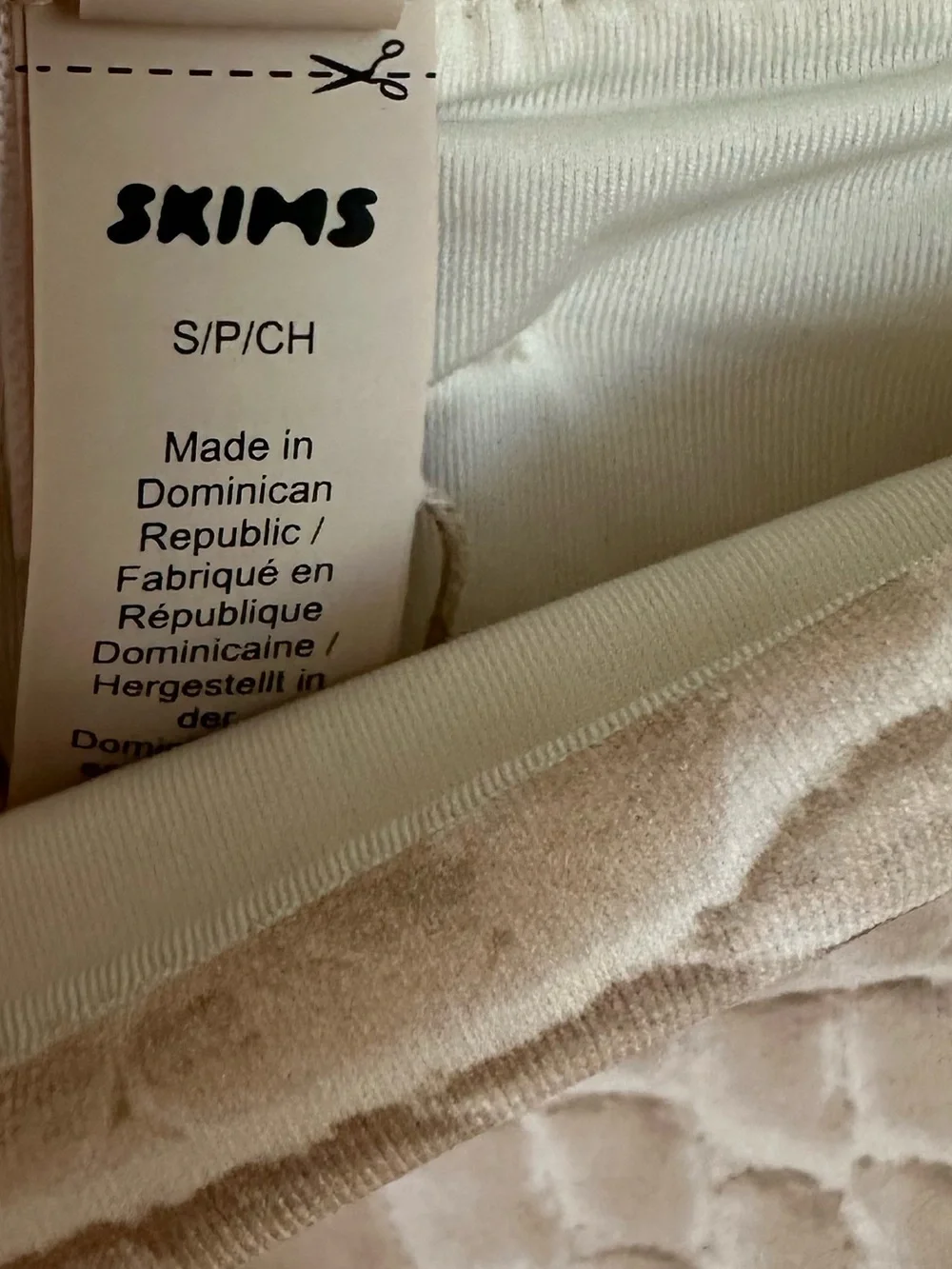 SKIMS Cream Textured Croc-Embossed Bikini Set